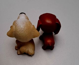 Lote 2 figuras perros cabezones