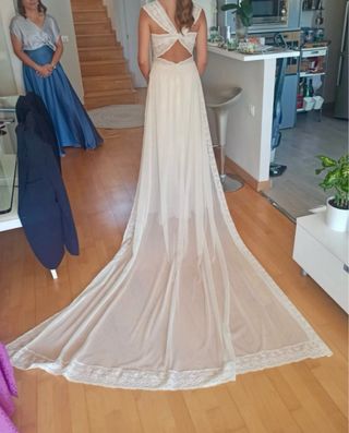 Vestido de Novia Encaje Espalda Cruzada