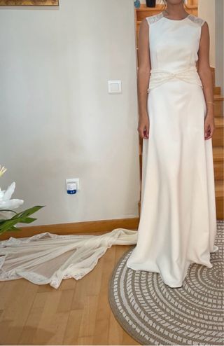 Vestido de Novia Encaje Espalda Cruzada