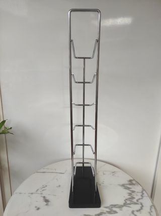 Botellero 5 botellas acero y madera, en Cullera