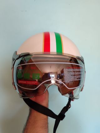 Casco Moto Retro Tricolor Talla L Unisex