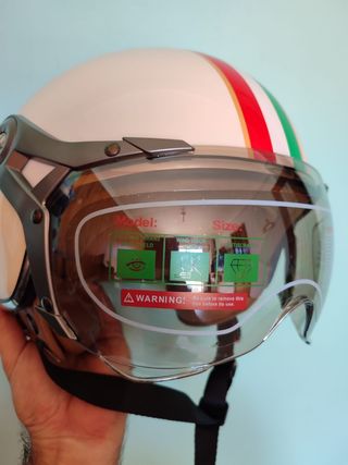 Casco Moto Retro Tricolor Talla L Unisex