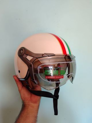 Casco Moto Retro Tricolor Talla L Unisex