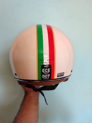 Casco Moto Retro Tricolor Talla L Unisex