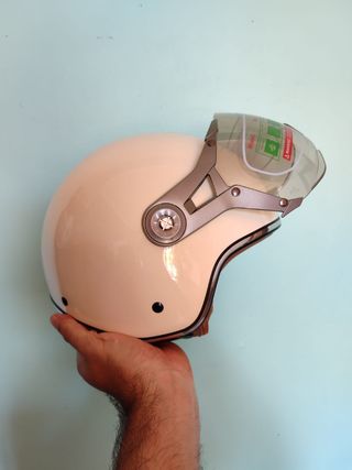 Casco Moto Retro Tricolor Talla L Unisex