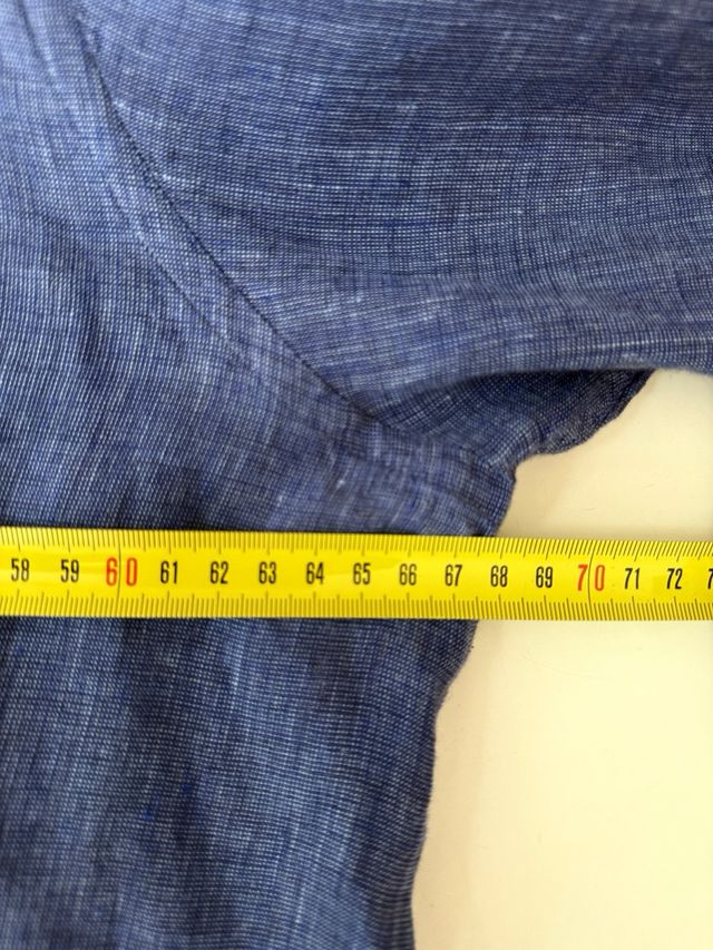 Camisa de lino azul