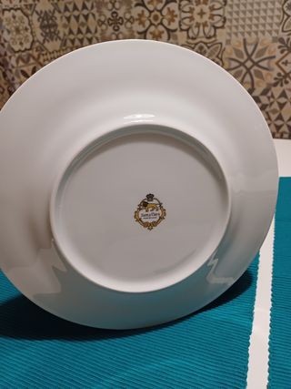 

12 Platos Llanos Santa Clara Porcelana Blanca
