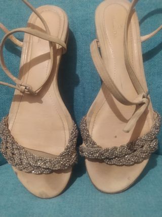 Sandalias planas Massimo Dutti Beige