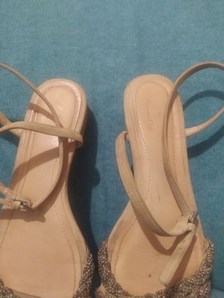Sandalias planas Massimo Dutti Beige