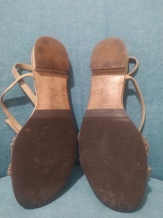 Sandalias planas Massimo Dutti Beige