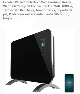 Cecotec Radiador Eléctrico Bajo Consumo Negro