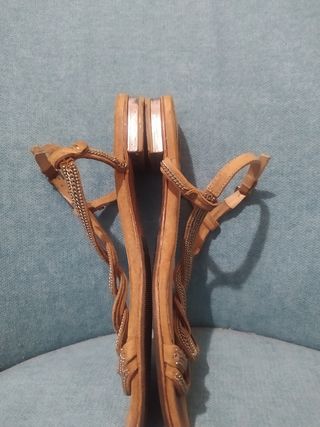 Sandalias Massimo Dutti Beige/plateado