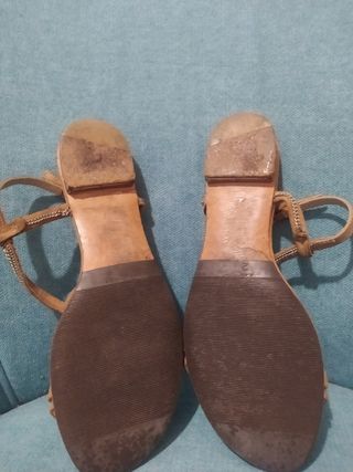 Sandalias Massimo Dutti Beige/plateado