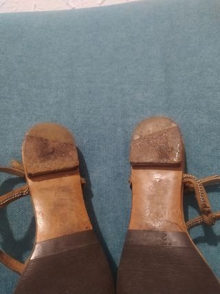 Sandalias Massimo Dutti Beige/plateado