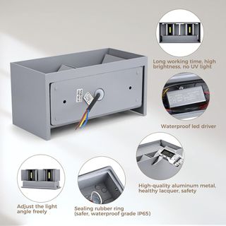 Aplique Pared Gris 24W IP65 3000K