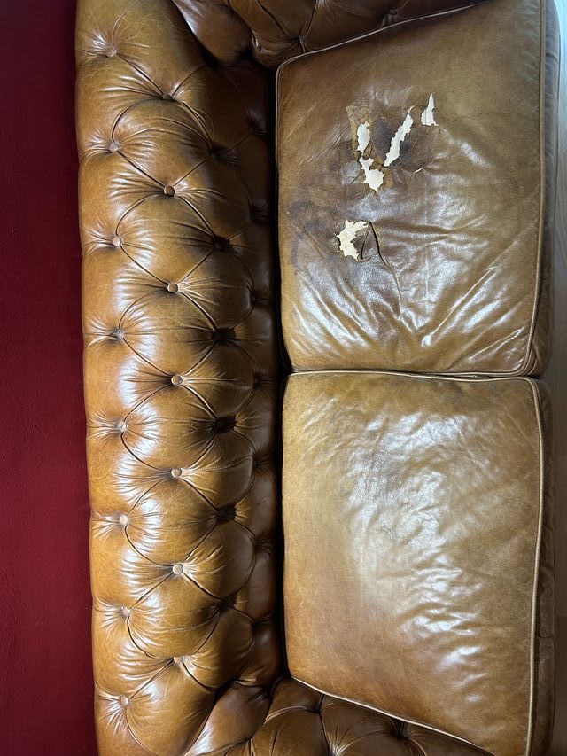 Sofá Chesterfield Piel 2 Plazas Marrón