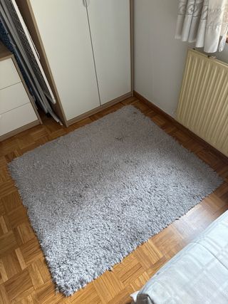 Alfombra pelo largo gris 117x130