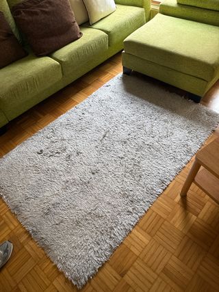 Alfombra gris pelo largo 170x113 cm