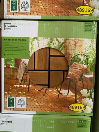 Baldosas de madera para terraza o balcón.