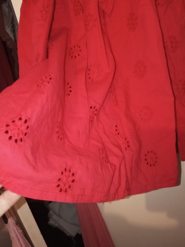 Vestido rojo niña 5/6 calado