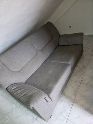 Sofá Gris 2 Plazas Grande y Cómodo