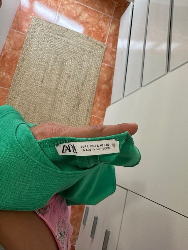 Vestido largo verde Zara