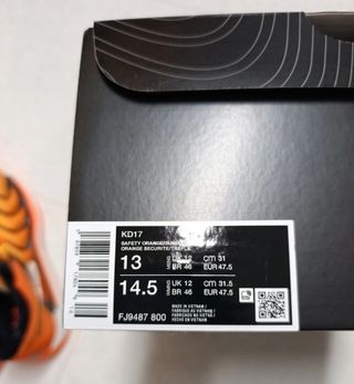 Tenis Baloncesto Nike KD17 Naranja 47'5
