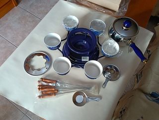 J. Santos Lda. Set Fondue Azul Nuevo