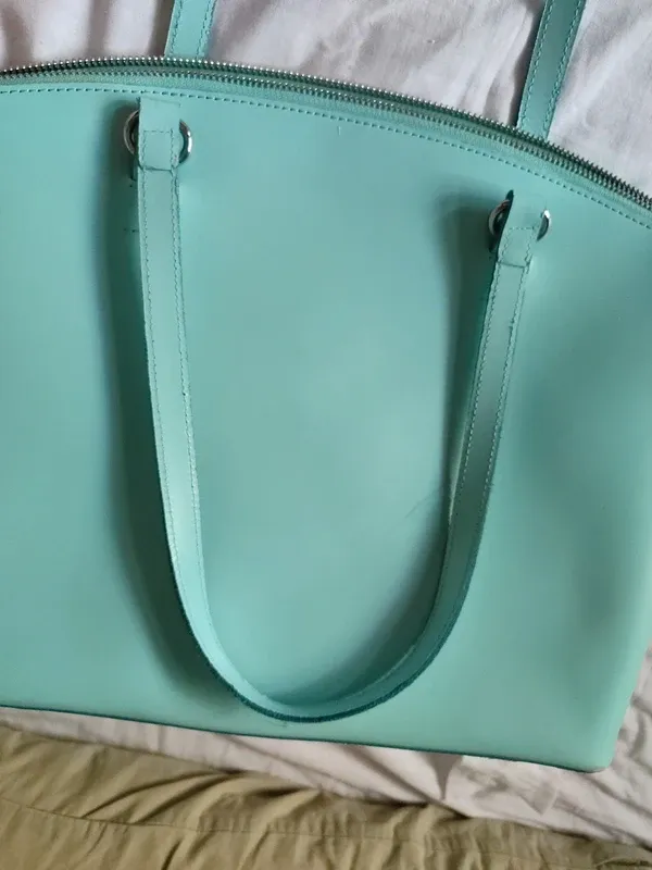 Borsa Cromia Azzurra Pelle Farfalle