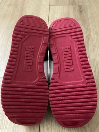 Zapatillas Puma Niña Rosa y Negra Velcro Talla 26