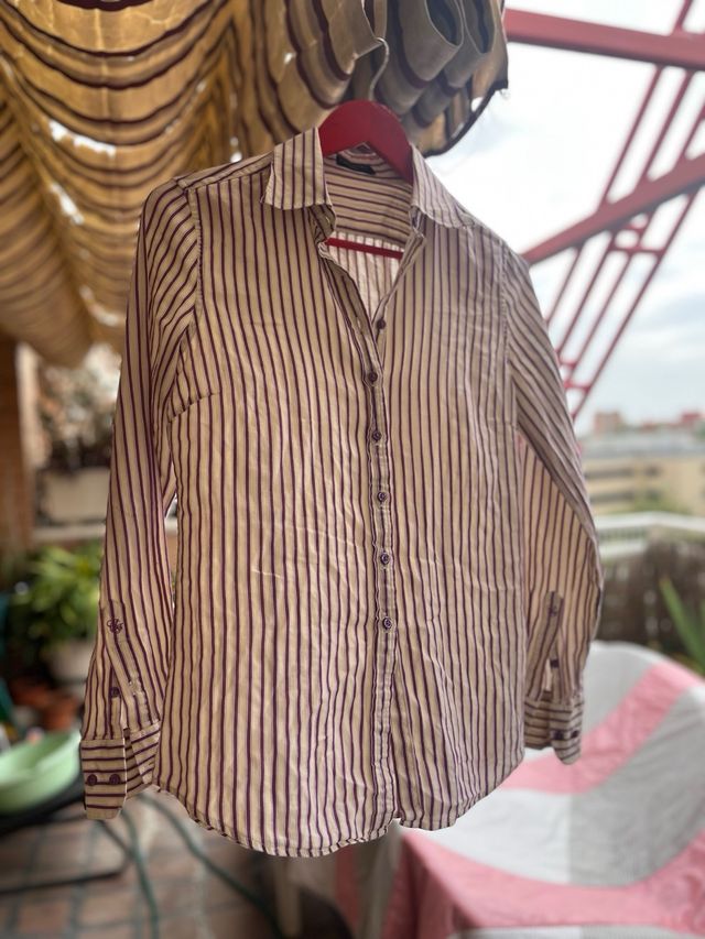 Camisa Cortefiel Rayas Moradas
