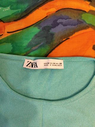 Camiseta Zara punto, sin manga