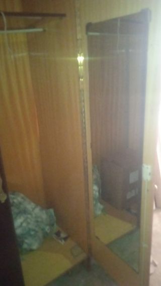 Gran Armario vintage madera y cristal 70s