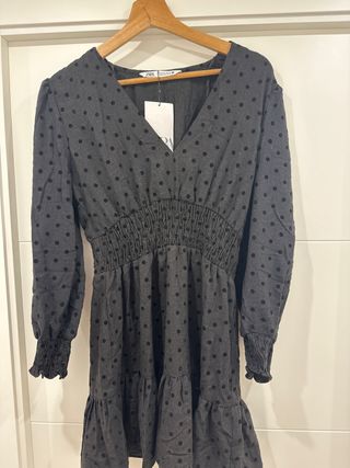 Vestido Zara Negro Lunares