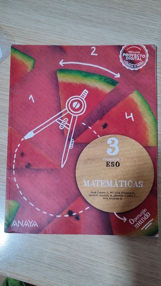Libro matemáticas 3° ESO. 1er trimestre