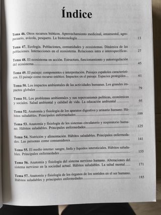 Temario oposición secundaria Biología y Geología