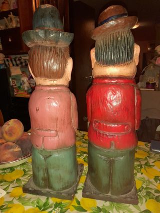 Statue Stanlio & Ollio in legno