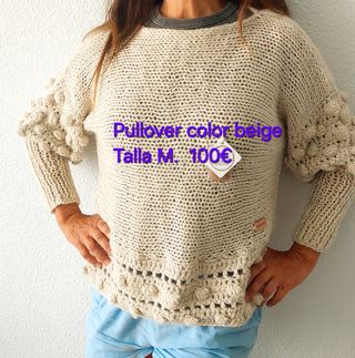 Jersey de lana de llama tejido a mano Talla M