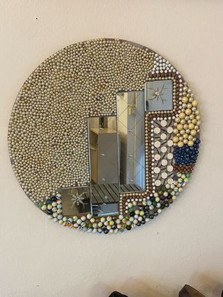 Specchio decorativo artistico oro e multicolore