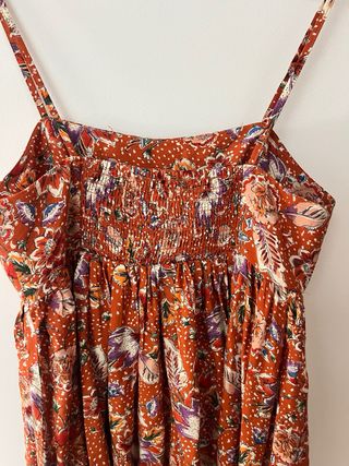 Vestido largo floral naranja Mango