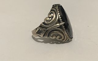 Anillo Plata Negra y Plateada