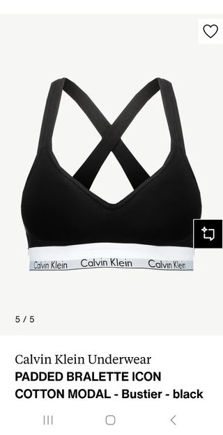 Bralette Calvin Klein Negro Talla XS