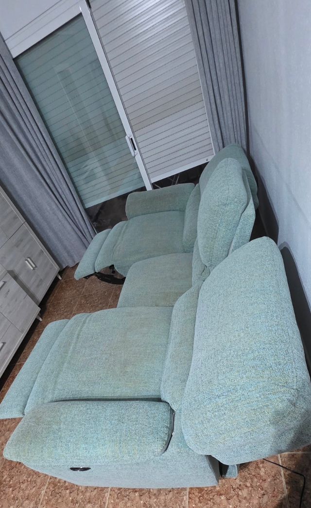 Sofá Relax Eléctrico 3 Plazas Verde