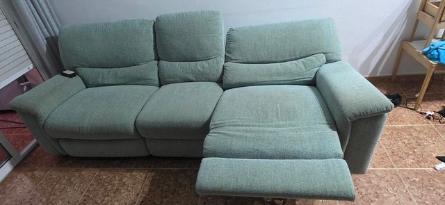 Sofá Relax Eléctrico 3 Plazas Verde