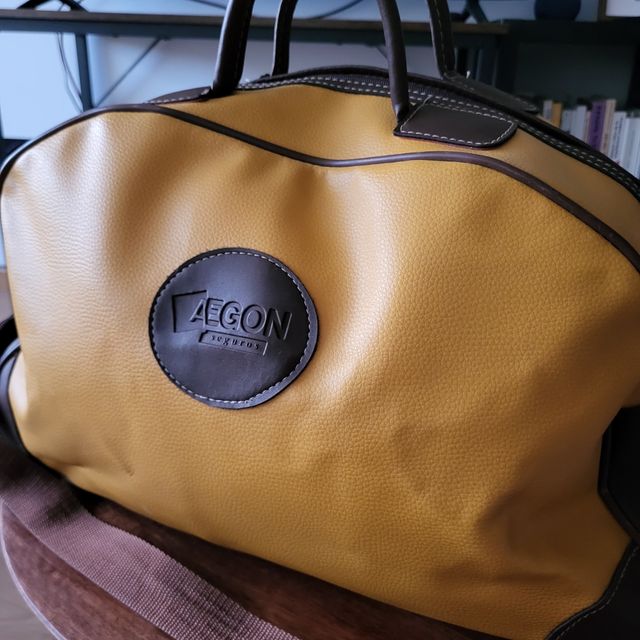 Bolso de viaje AEGON amarillo y marrón