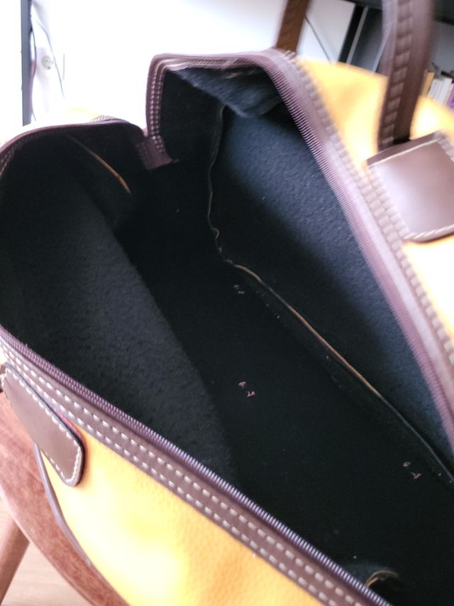 Bolso de viaje AEGON amarillo y marrón