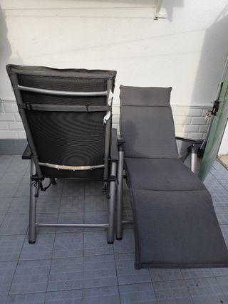 2 Tumbonas de jardín/terraza gris