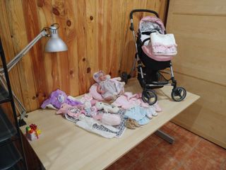 Bebé Reborn,  Cochecito Paseo y accesorios