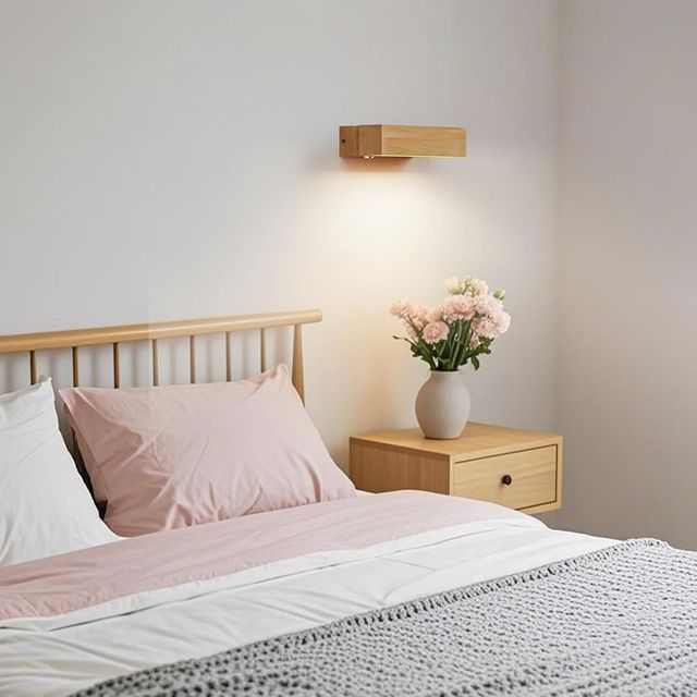 Lampada da parete a LED in legno girevole 6W 3000K 2 unità