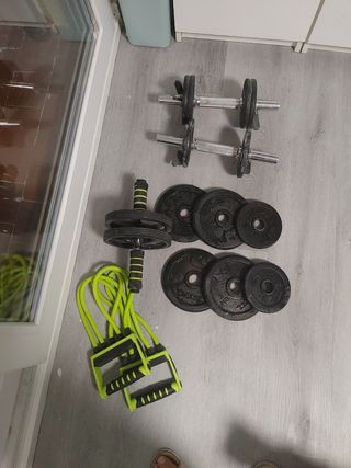 Pesas y accesorios de gimnasio